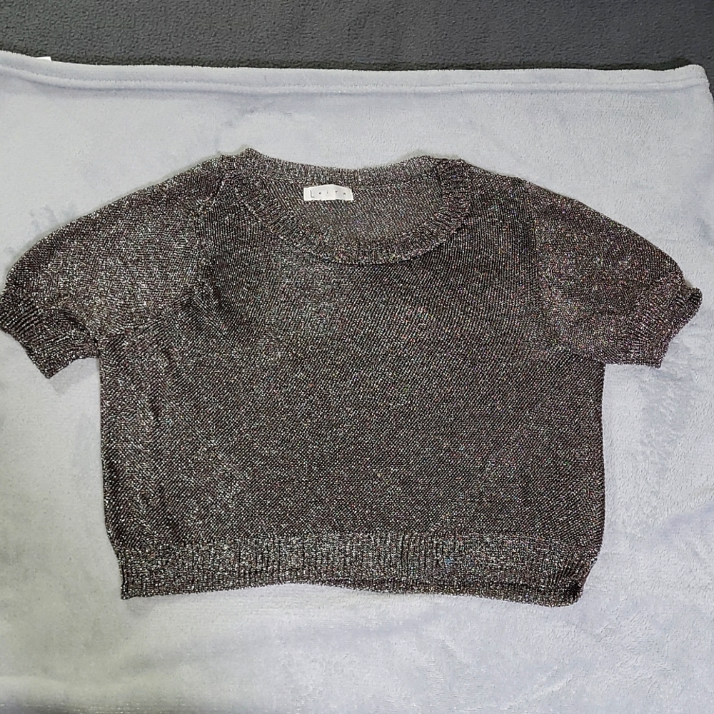 LEITH Shimmering Drapey Crop Top